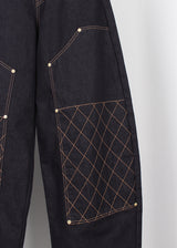 QUILTING INDIGO WIDE DENIM
