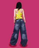 psycho stud denim pants