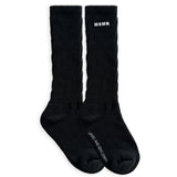 Clare Patch Crew Socks Black
