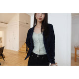 Night blue tweed cardigan (jacket)
