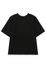 Textured Henley Layered Knit Tee