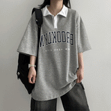 Tin Pearl Collar Short Sleeve T-shirt
