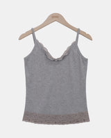Arom Lace Ribbed Sleeveless Top