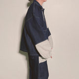 reverse Terry Pocket Denim Jacket_blue