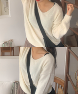 ソフトアンゴラVネックニット