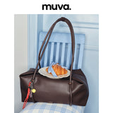 muva.レザー トラベル ハンド＆ショルダーバッグ ラージキャパシティ ジムバッグ