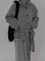 Mezz High Neck Wool Half Coat
