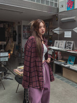 ティアーピーチチェックメイトシャツ