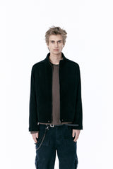 (BASE) MONO KNIT ZIP UP (BLACK)