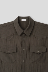 [S/S] Western シースルーリンクルシャツ(3color)