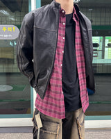 track leather jacket