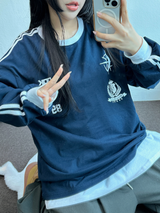 ヒップツーラインナンバーリングロゴスリーブTシャツ💙🤍🖤3カラー