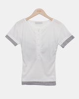Huron Contrast Button Short Sleeve T-Shirt