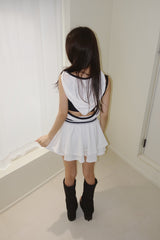 Sporty Hooded Flare Skirt Two Piece
