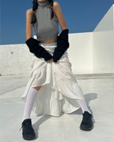 (FALL/WINTER KNIT) ニットストリッピードセミクロッピードレイヤードインナータートルネックタンク- 2 カラー