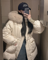 Fox fur duck down half padding