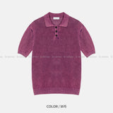LMN Refell Pigment Washable Collar Short Sleeve Knitwear (5 colors)