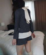 Metallic Button Tab Shorts_Navy