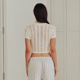 シアークロップニットトップ (IVORY)