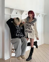 Loud Corduroy Stud Fur Hood Zip-Up
