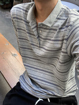 Thai stripe collar tee