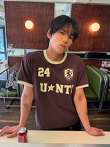 Untitled ヘリテージクレストリンガークロップショートスリーブ Brown