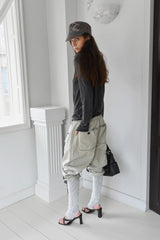 26SS★ KNITTED LEG WARMER COTTON SARROUEL PANTS