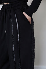 Layered brushed banding pants