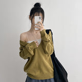 ボタン ディープV ニット(5 colors)