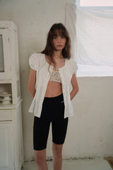 Rib biker leggings_black