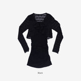 Elle see-through cardigan + Nashi one-piece set