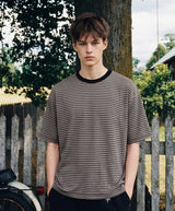 26SS★ Georgette Cool Stripe Short Sleeve T-shirt