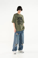 グランジ グラフィック オーバーフィット Tシャツ / Grunge Graphic Oversized Fit T-Shirt