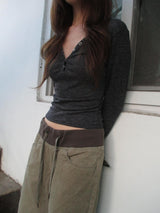 v neck slim t