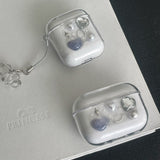 [made]silver&blue marbling resin airpodcase