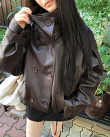 Viron Double-Button Leather Jacket