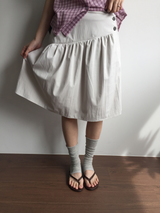 Marine button midi skirt (3color)