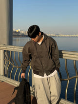 Snap cargo wide sweatpants