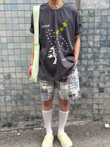 ヘビーコットン ソウル グラフィック Tシャツ (Tenta Tumble & Bio Washed)2サイズ - チャコール