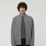 FULL KNIT ZIP UP GRAY