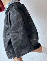 SHORT MILITARY WASHING BALLOON BERMUDA 🖤🩶💚🍪2COLOR