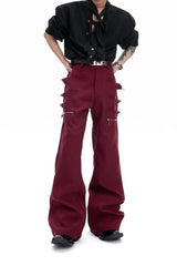 Deconstructed Zip Flare Pants