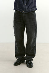 インシジョンダブルニーカーペンターパンツ (Washed Black)