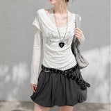 Rielle Cowl Graphic Layered T-shirt