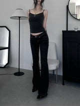 non-faded low-rise bootcut denim