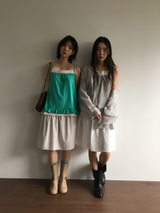 Marine button midi skirt (3color)
