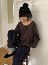 Creamb Cut Pintuck Denim Wide Pants