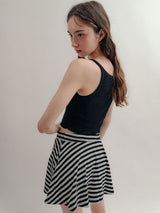 Striped Mini Skirt_Charcoal