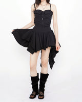 Queen's Shirred Bustier + Asymmetrical Flare Skirt Set