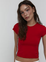 レースベビーTシャツ_Red